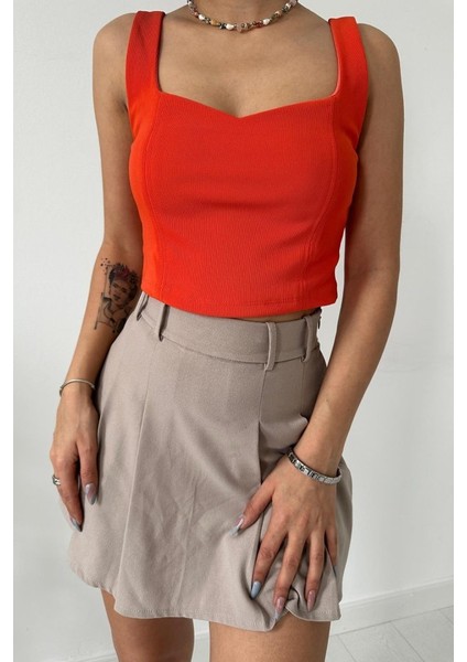 AYDOGANTICARET44 Oranj Askılı Bluz