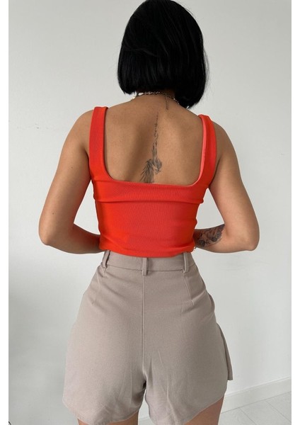 AYDOGANTICARET44 Oranj Askılı Bluz