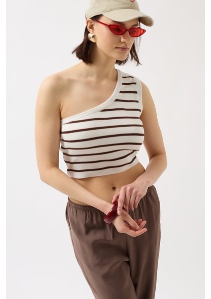 AYDOGANTICARET44 Tek Omuz Çizgili Crop