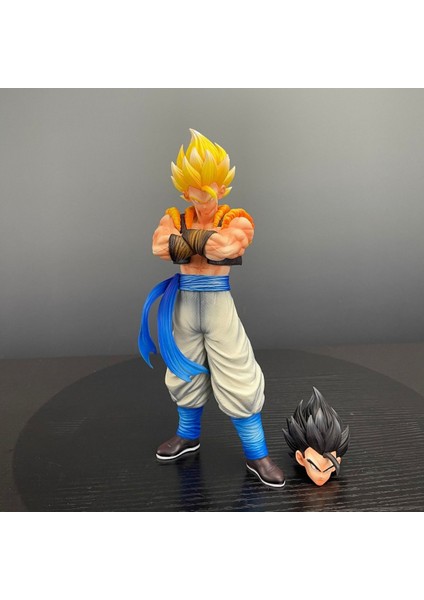 Seven Dragon Ball Sarılma Göğüs Pozu Gogeta Çift Kafa Heykel El Kuklası Modeli Süs Heykeli Hediye (Yurt Dışından)