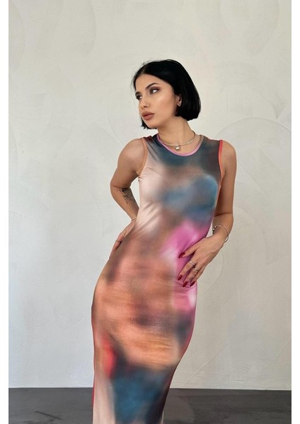 AYDOGANTICARET44 Renkli Batik Desenli Elbise fiyatları