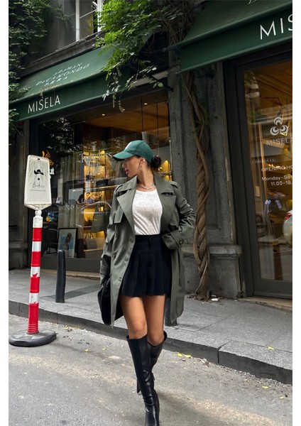 AYDOGANTICARET44 Trench Kısa Şanel Boy - Haki modelleri