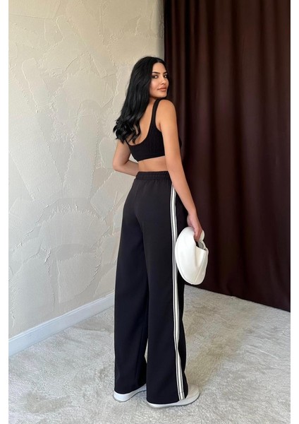 AYDOGANTICARET44 Siyah Yanları Şeritli Pantolon