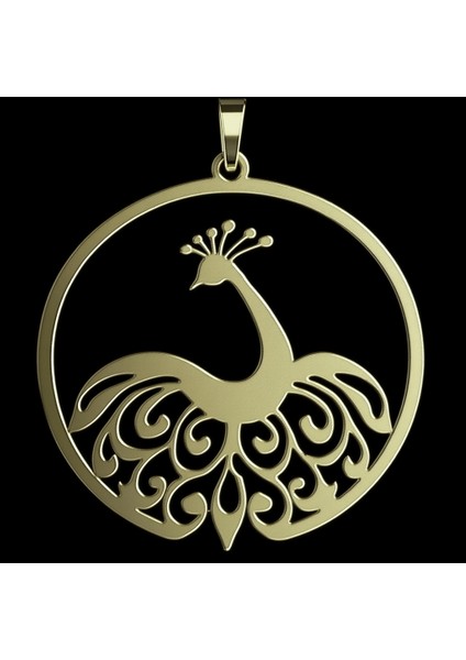 14 Ayar Altın Kolye Ucu Tavus Kuşu GM3419 1 gr