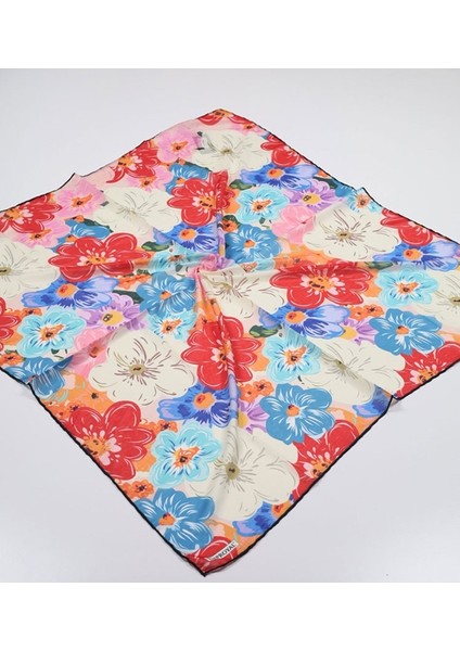 Desenli Naturel Pamuk Eşarp - Desen-13 - Renk-17