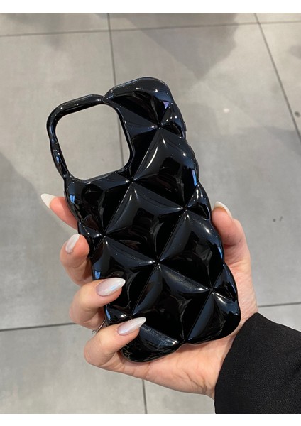 Apple iPhone 15 Pro Max Uyumlu Baklava Desenli Şık Silikon Kılıf