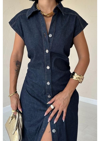 AYDOGANTICARET44 Mavi Kolsuz Vatkalı Elbise fırsatları