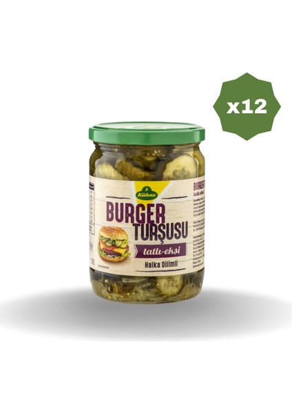 Halka Dilimli Burger Turşusu 580 ml - (12 Adet)