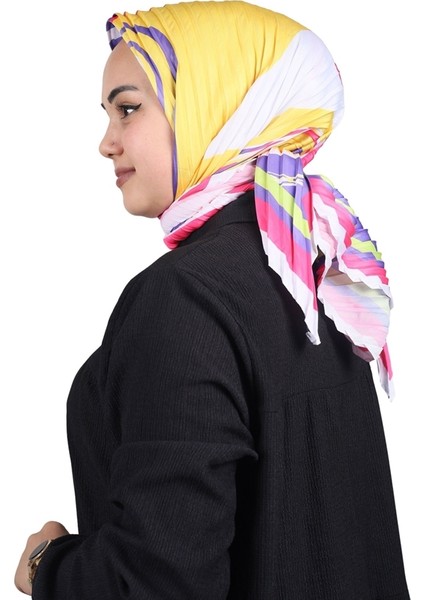 Desenli Pliseli Eşarp - Desen-04 - Renk-01