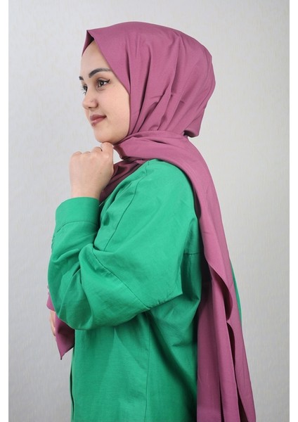 Qum Ipek Düz Renk Krep Vual Şal - Desen-01 - Renk-10