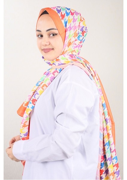 Desenli Naturel Ipek Şal - Desen-09 - Renk-05