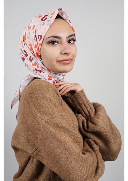 Desenli Naturel Pamuk Eşarp - Desen-02 - Renk-07