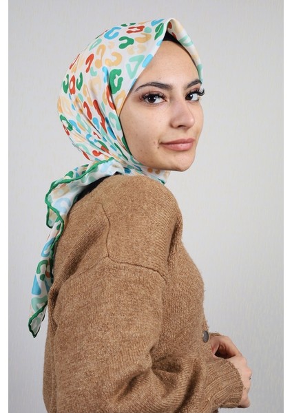 Desenli Naturel Pamuk Eşarp - Desen-02 - Renk-06
