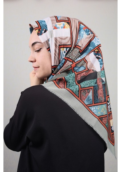 Desenli Keten Soft Eşarp - Desen-13 - Renk-12