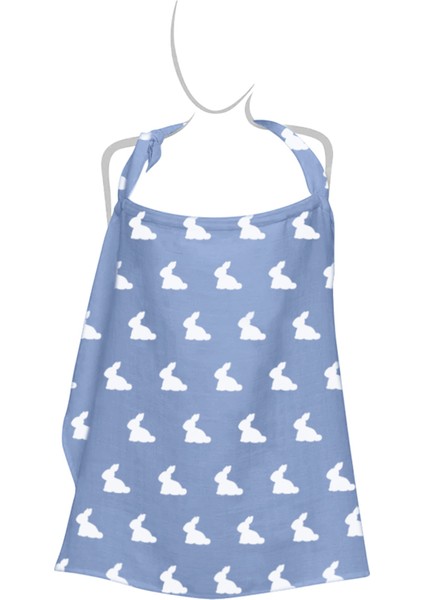 Mono Lapin Royal Blue Müslin Bebek Emzirme Önlüğü