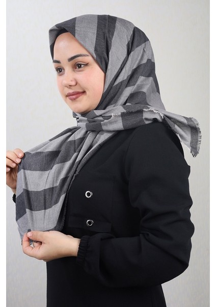 Çizgili Pamuk Eşarp - Desen-01 - Renk-06