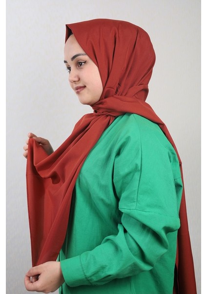 Qum Ipek Düz Renk Krep Vual Şal - Desen-01 - Renk-25