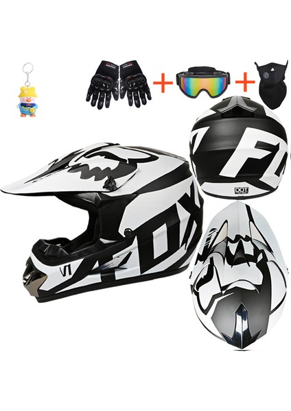 [ücretsiz Üç Parçalı Set] Kart Atv Off-Road Kask Dağ Bisikleti Iniş Dört Mevsim Erkek ve Kadın (Yurt Dışından)