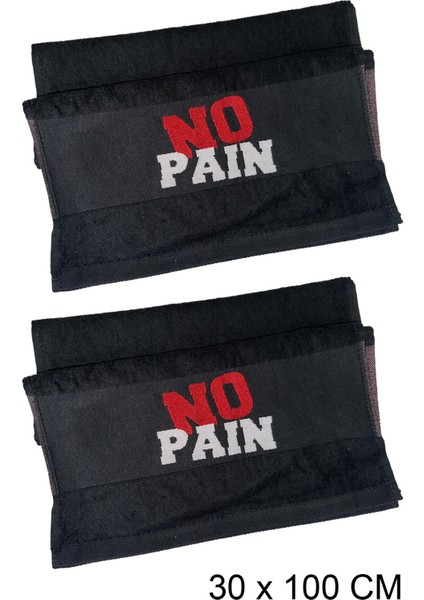 Spor Havlusu Fitness Gym Antrenman Golf Boks 2'li Sporcu Havlusu 30 x 100 cm Nakışlı Pamuklu Siyah fırsatları