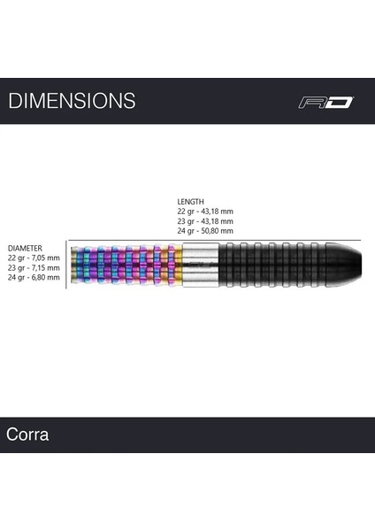 Peter Wright Corra % 90 Tungsten Çelik Uçlu Dart Oku modelleri