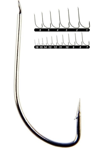 1310 Kısa Pala Dövme Olta Iğnesi 100'Lü Kutu Nikel