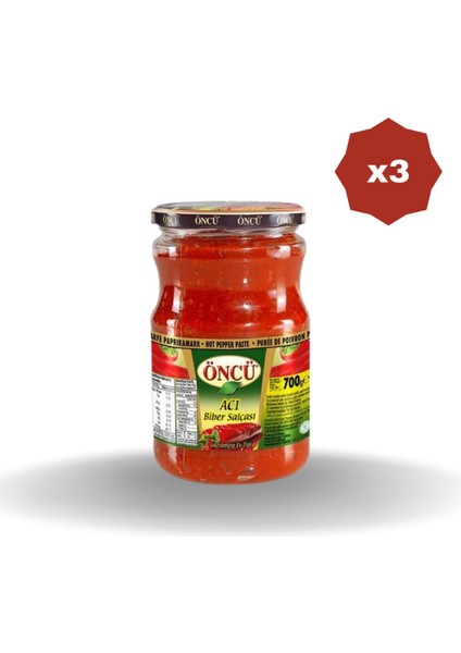 Acı Biber Salçası 700 gr - (3 Adet)