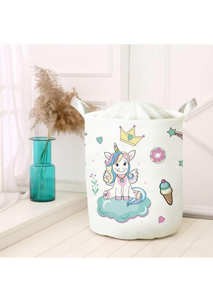 Amaçlı Oyuncak Saklama Kutusu Kirli Çamaşır Piknik Sepeti Katlanır Düzenleyici Keçe Model 40006