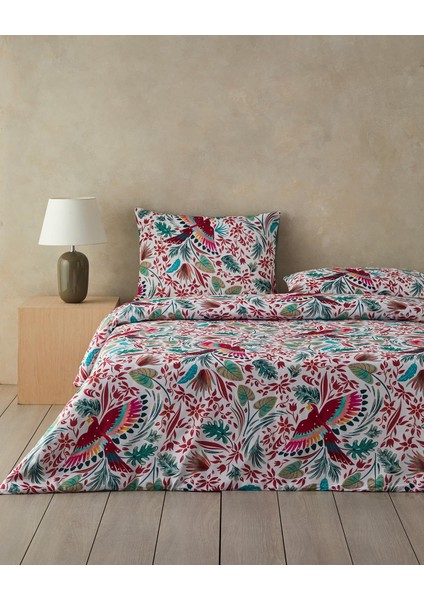 Home Parrot Fantasy Çift Kişilik Nevresim Seti Yeşil