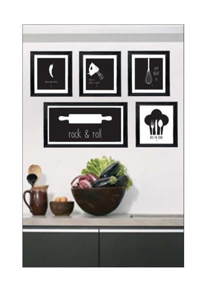 5 Parça Dekoratif Mdf Tablo Seti Çerçeve Görünümlü DEKOLIADKG028