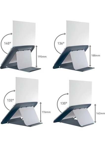 Yüksekliği Ayarlanabilir Dizüstü Bilgisayar Standı, 4 Yükseklikte, 13 Inç - 15 Inç Dizüstü Bilgisayarlar Için, Çalışma Masası Için Kompakt Dizüstü Bilgisayar Yükseltmesi, Ergo Cosy Serisi, Gri fiyatları