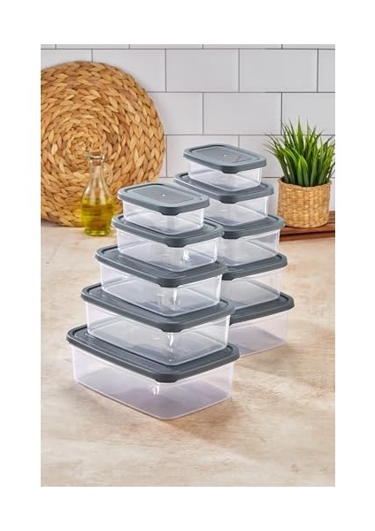 Store 5'li Sızdırmaz Hava Almaz Buzdolabı Düzenleyici & Saklama Kabı Dikdörtgen Şeffaf Saklama Kabı Seti Buzdolabı Organizeri fiyatları