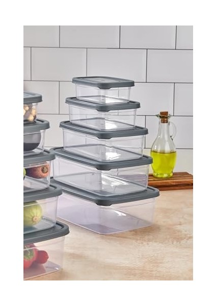 Store 5'li Sızdırmaz Hava Almaz Buzdolabı Düzenleyici & Saklama Kabı Dikdörtgen Şeffaf Saklama Kabı Seti Buzdolabı Organizeri modelleri