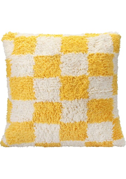 Pop Plaid Dokuma Yastık Sarı 45 x 45 cm
