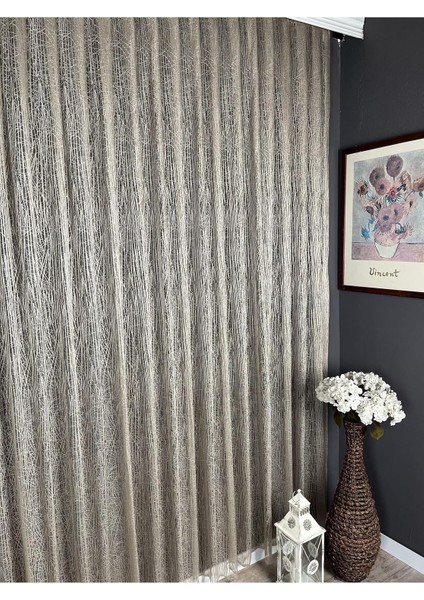 Depo Home Taç Buz Kırığı Seyrek Pile Tül Perde Tek Kanat Bzkrgseyrekpile, Bej, 70 x 200