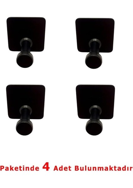 Yapışkanlı Havlu Bornoz Banyo Askılık Mantar Tekli Mat Siyah 4 Lü Paket fiyatları