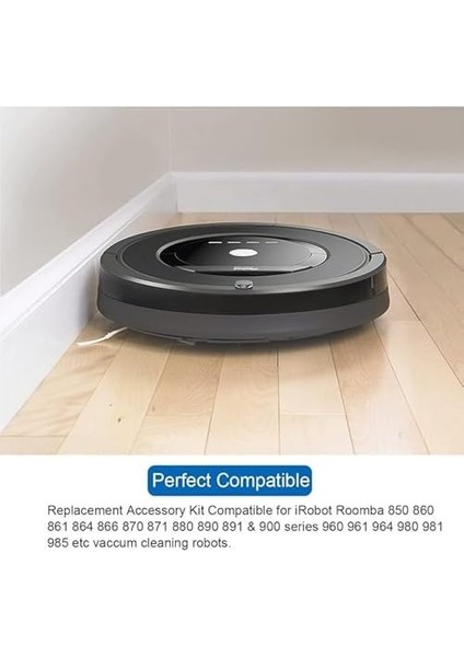 Gri Roomba 800 850 860 861 864 866 870 880 890 900 980 975 976 974 Hepa Filtre Fırça Silikon Ana Fırça Yedek Yenileme Seti-8 Parça fiyatları