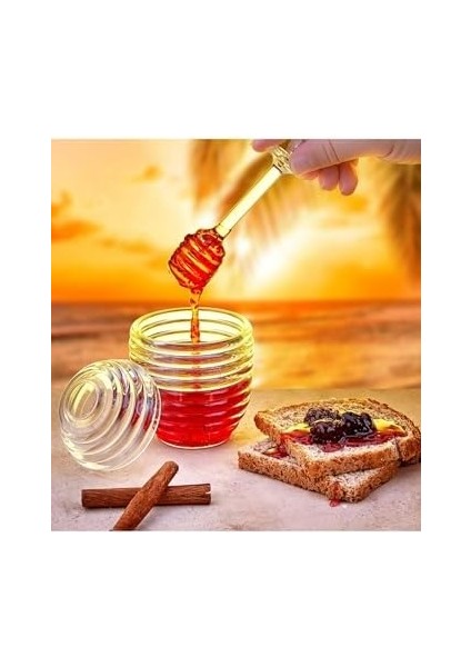 Şekilli Kaşıklı 3 Parça Kristal Bal Kavanozu Mika Kavanoz Bal ve Reçel Kavanoz Kahvaltılık fiyatları