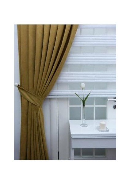 Depo Home Taç Yağ Yeşili Düz Renk 1/3 Sık Pileli Fon Perde Sık Pile Tek Kanat EVD-YAGYESILI001, Yağ Yeşili, 80 x 270 modelleri