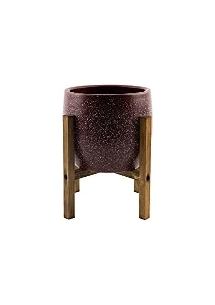 Tasarımı Ev Dekorasyon Aksesuar Bordo Granit Toprak Saksı Saksılık Salon Çiçeklik 4 Ayaklı - 19 cm fiyatları