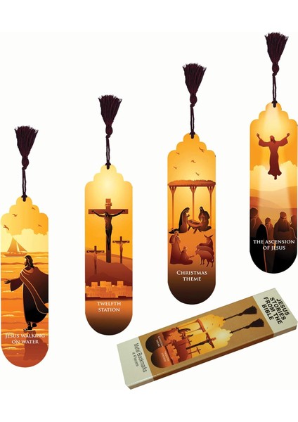 Gift Hediyelik Metal Püsküllü Kitap Ayracı Seti (Jesus Stories From The Bible)