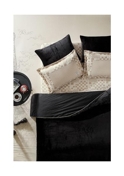 Pluffy Fabre Çift Kişilik Battaniye Nevresim Takımı - Siyah, 200 x 220 modelleri