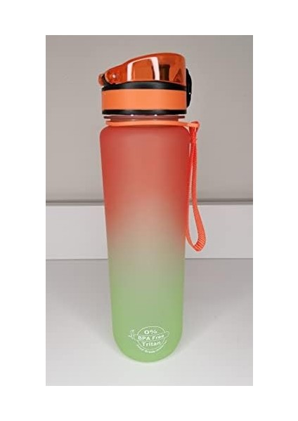 1000 Ml Tritan Motivasyonlu Su Matarası (Turuncu - Neon Yeşil) fiyatları
