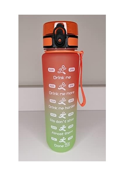 1000 Ml Tritan Motivasyonlu Su Matarası (Turuncu - Neon Yeşil) modelleri