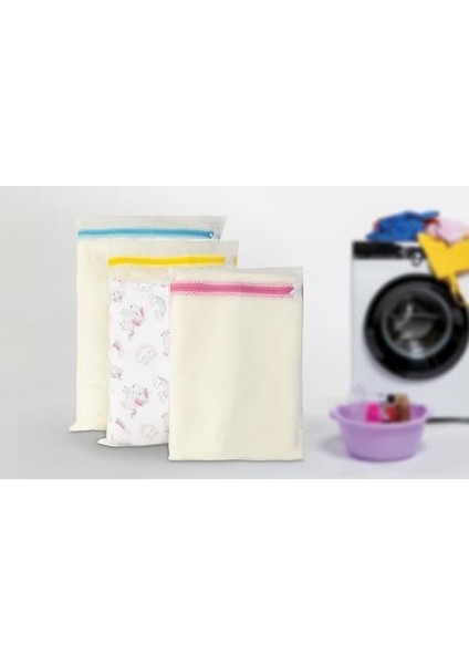 Çamaşır Yıkama Filesi Seti Renkli Fermuarlı File (6) modelleri