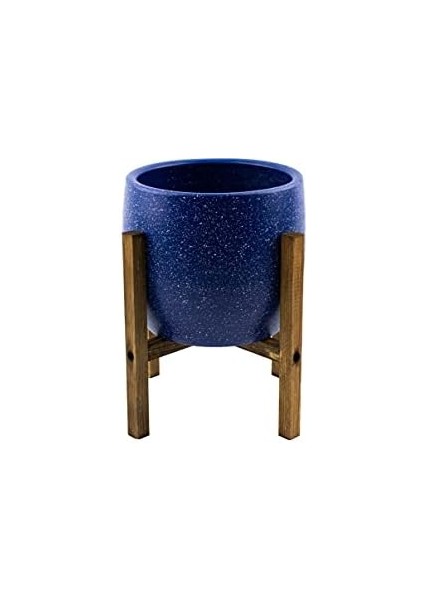 Tasarımı Ev Dekorasyon Aksesuar Lacivert Granit Toprak Saksı Saksılık Salon Çiçeklik 4 Ayaklı - 19 cm fiyatları