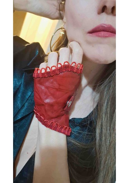 Kırmızı Deri Eldiven modelleri