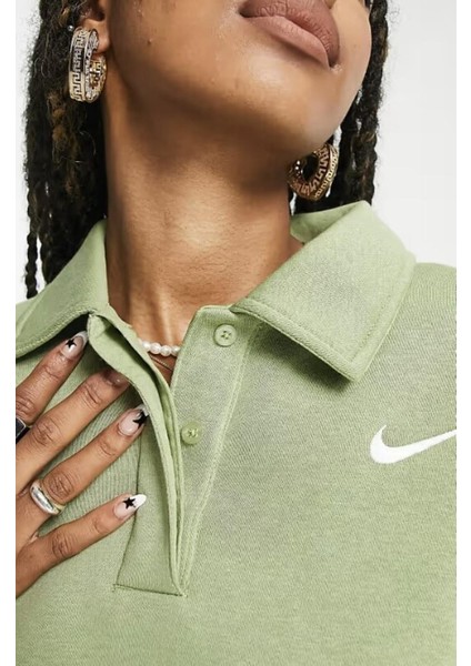 Phoenix Cropped Polo Kadın Yeşil Sweatshirt modelleri