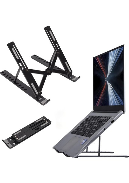 Taşınabilir 10 Kademeli Sert Plastik Laptop Stant Bilgisayar Stant Notebook Stant Tüm Laptoplarla Uyumlu Bilgisayar Standı Taşınabilir Kaymaz Stant Dizüstü Bilgisayar Stantı