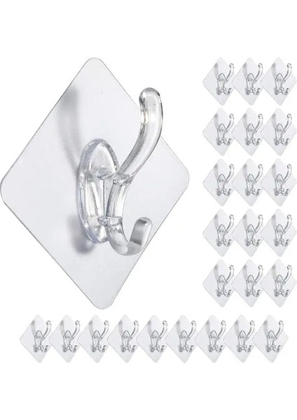 Home 6 Adet Kendinden Yapışkanlı Şeffaf Askı Askılık Havluluk,yapışkanlı Güçlü Şeffaf Askı (6)