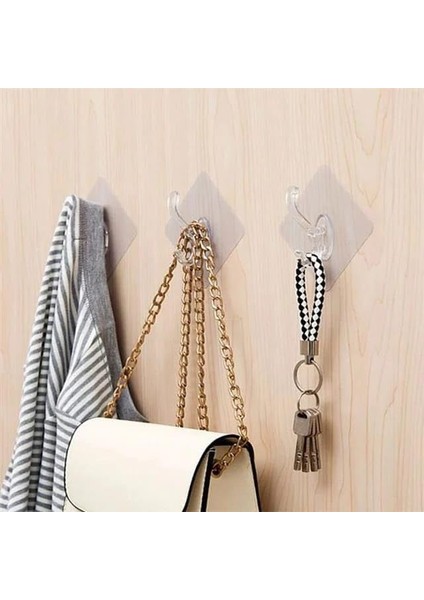 Home 6 Adet Kendinden Yapışkanlı Şeffaf Askı Askılık Havluluk,yapışkanlı Güçlü Şeffaf Askı (6) modelleri